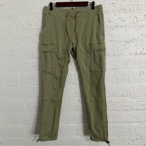 PacSun Mens Utility Slim Cargo Pants M Khaki Green Joggers Cotton Blend BR7